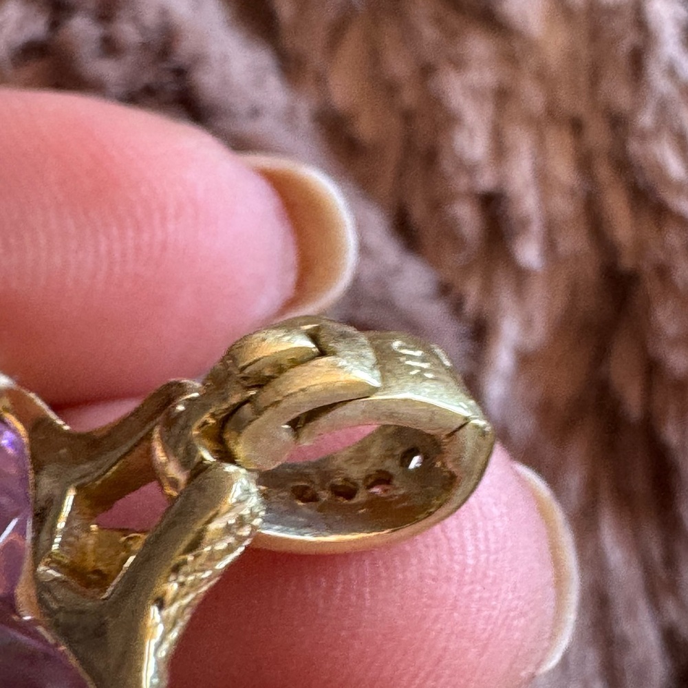 Judith Ripka 18K Yellow Gold Pink Heart Pendant 0.70ct Diamond Large Statement - Picture 14 of 17